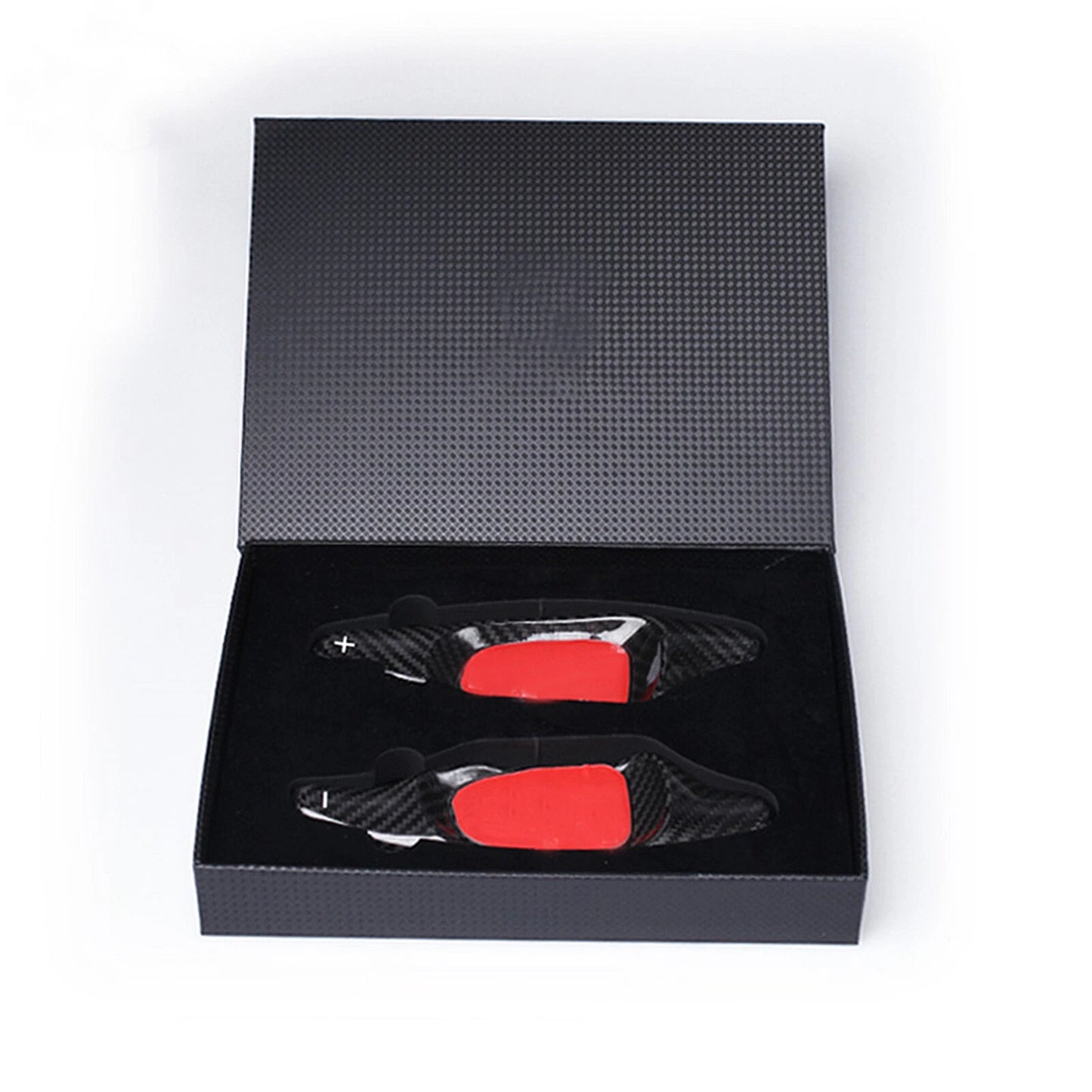 2 x Black Carbon Fiber Shift Paddle Extensions for Audi S3 (2015-2020)