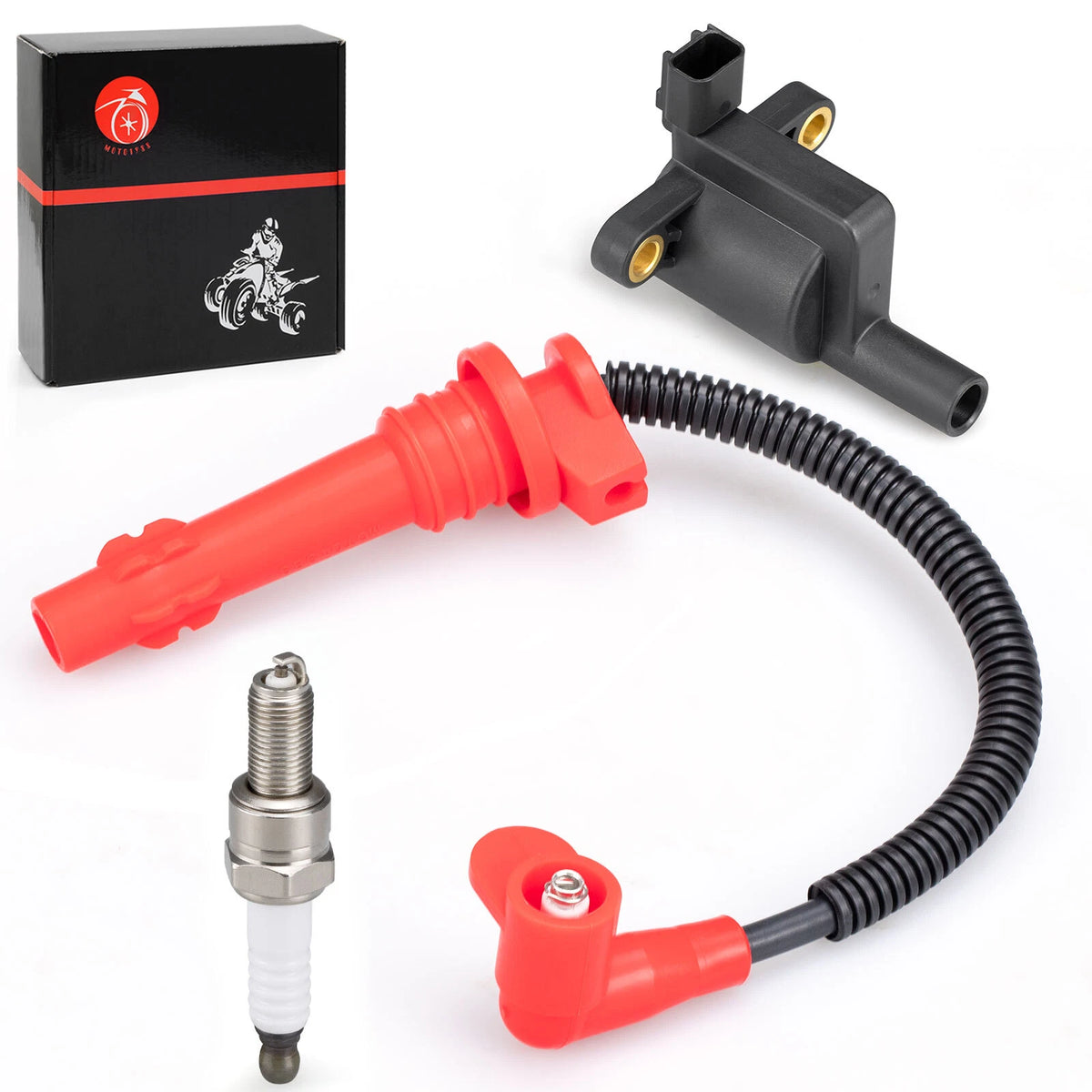 Ignition coil w/ Wire Cap & Spark plug for Polaris Sportsman 570 (2015–2025)