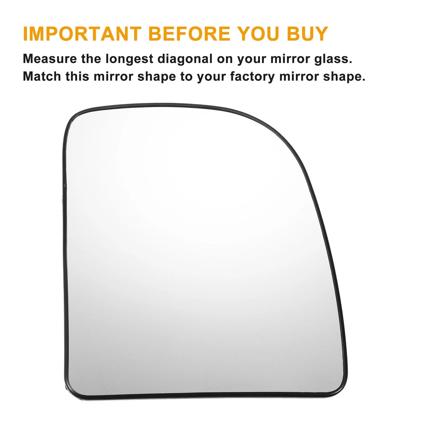 Right Side Heated White Mirror Glass for Ford E150 E250 E350 E450 (2003-2023)