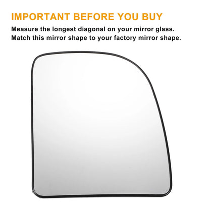 Right Side Heated White Mirror Glass for Ford E150 E250 E350 E450 (2003-2023)
