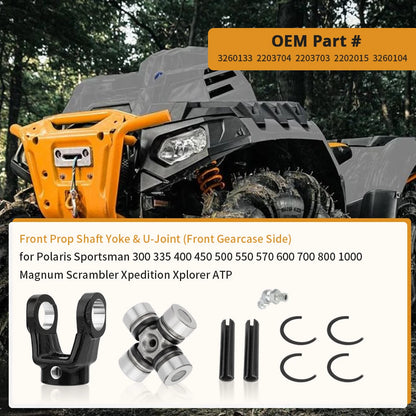 Front Prop Shaft Yoke & U-Joint Kit for Polaris Sportsman 600 700 800 850 1000