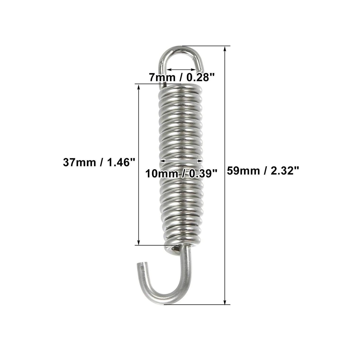 Exhaust Pipe Spring Hook 59mm 2.32" Stainless Steel for Motorcycles
