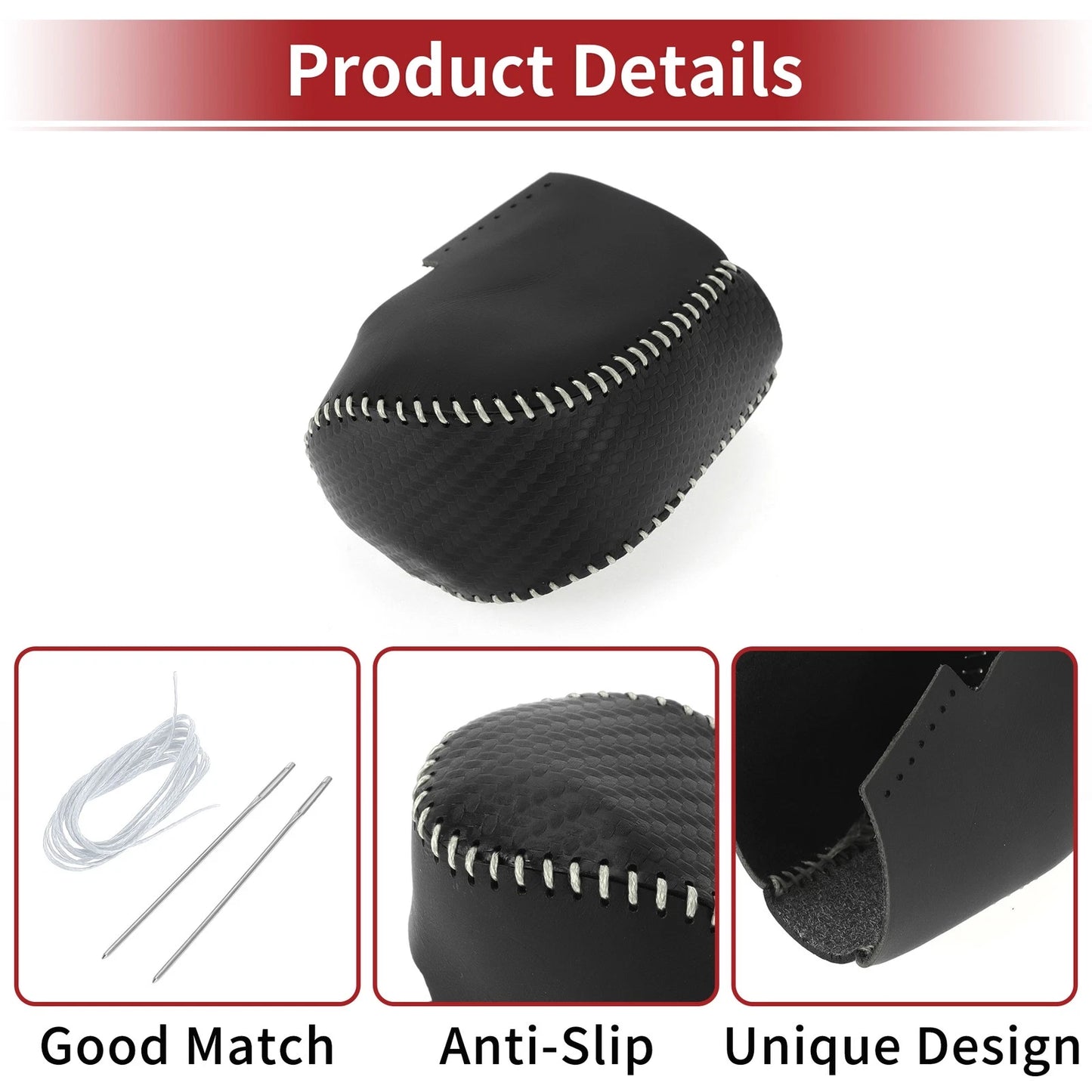 Car Gear Shift Knob Cover 1 Pc for Honda HR-V (2023-2024) Black Carbon Fiber