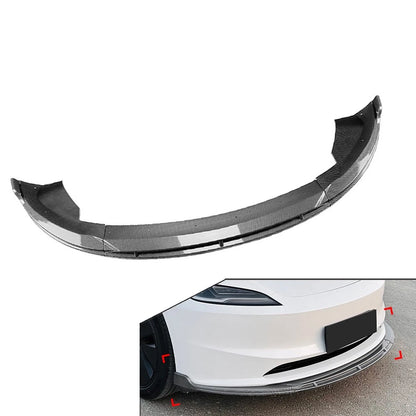 Carbon Black Front Bumper Splitter Lip for Tesla Model 3 (2024-2025)