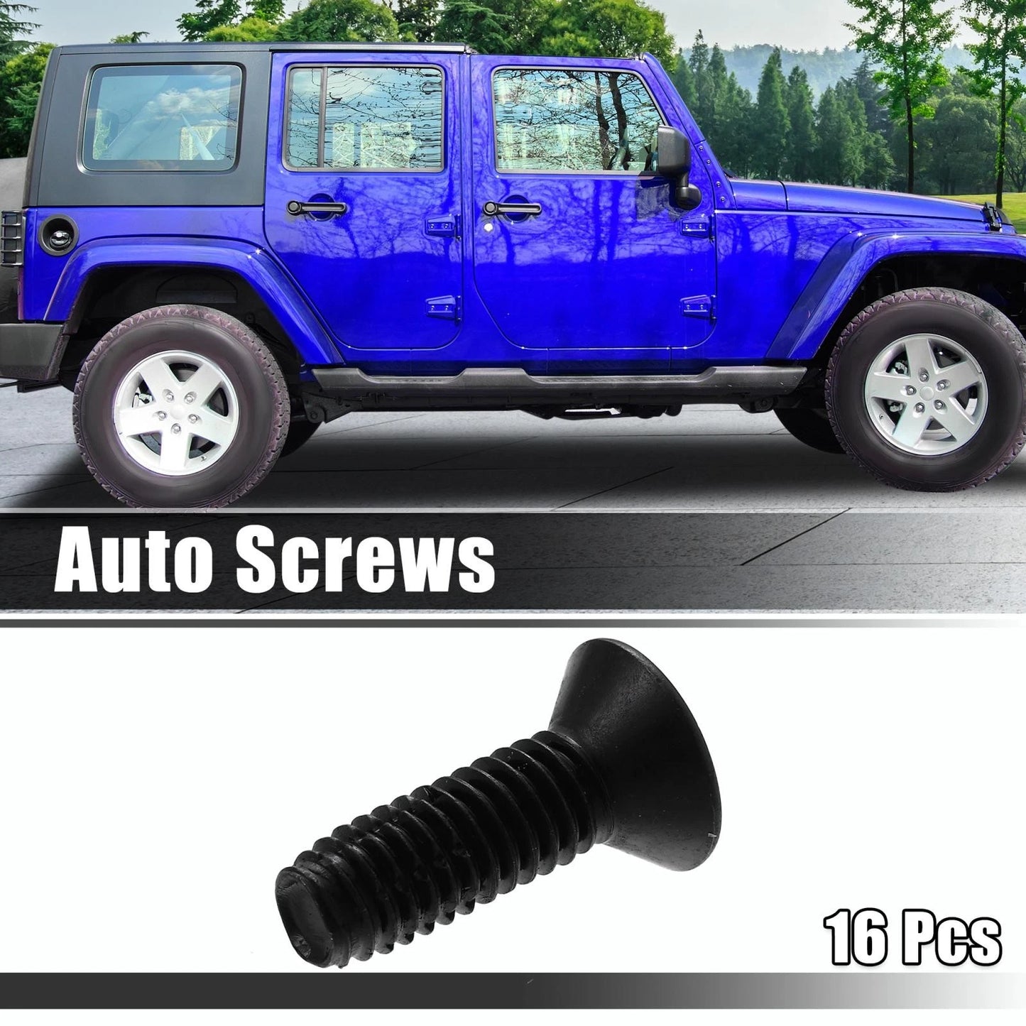 16pcs Auto Screws for Jeep Wrangler CJ7 YJ TJ Tailgate Door Bolts (76-06)