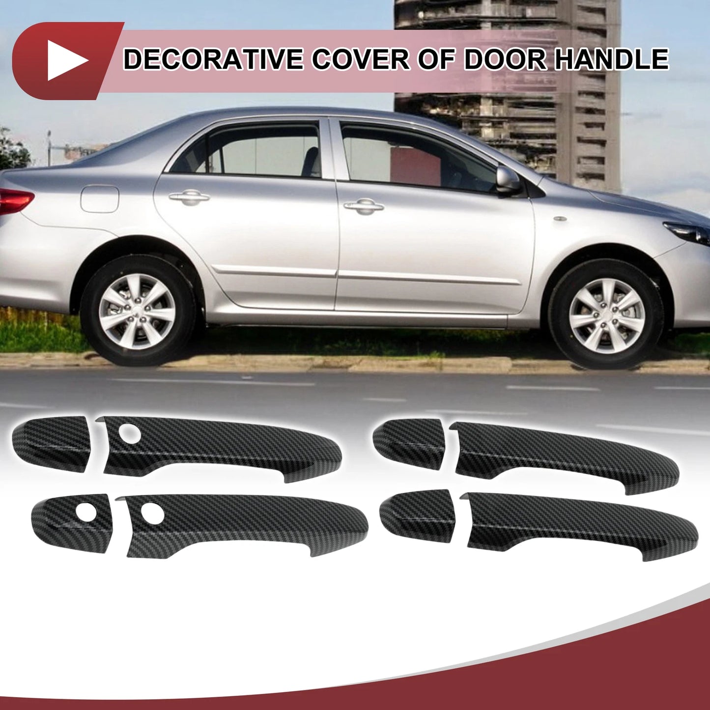 Car Door Handle Cover Set for Honda CR-V (2012-2016) Black ABS