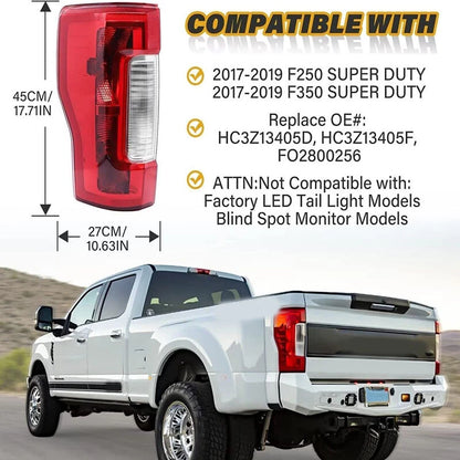 Right Passenger Side Taillight w/Bulb for Ford F250 F350 SuperDuty (2017-2018)