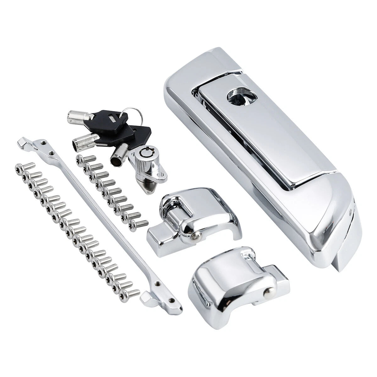 Chrome Trunk Latches & Key Hinges for Harley Street Glide (2014 - 2024)