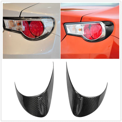 2 x Carbon Fiber Rear Light Eyelid Trim Covers for Scion FR-S, Subaru BRZ (2013-2020)
