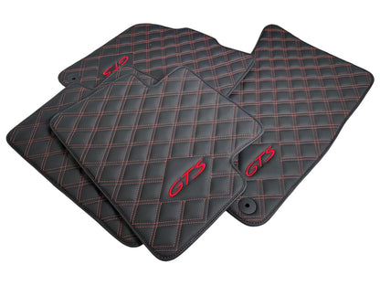 Leather Floor Mats for Porsche Macan GTS 2014-2023 LHD Carpet AutoWin Luxury