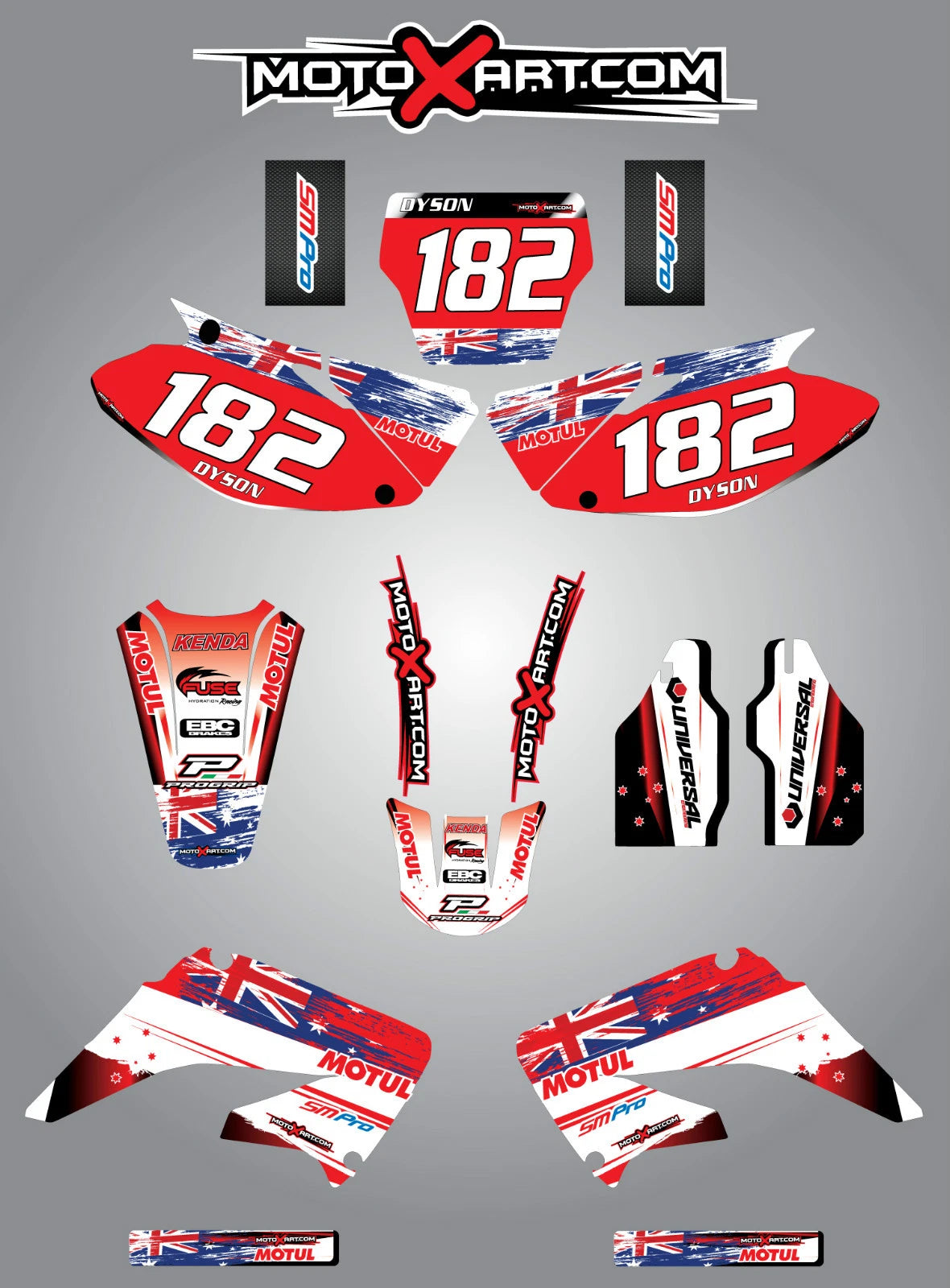 Custom Graphic Stickers for Honda CR 125 (2002-2016) - Aussie Pride