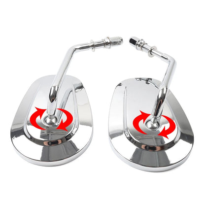 Teardrop Short Stem Chrome Side Mirrors for Harley Electra Glide