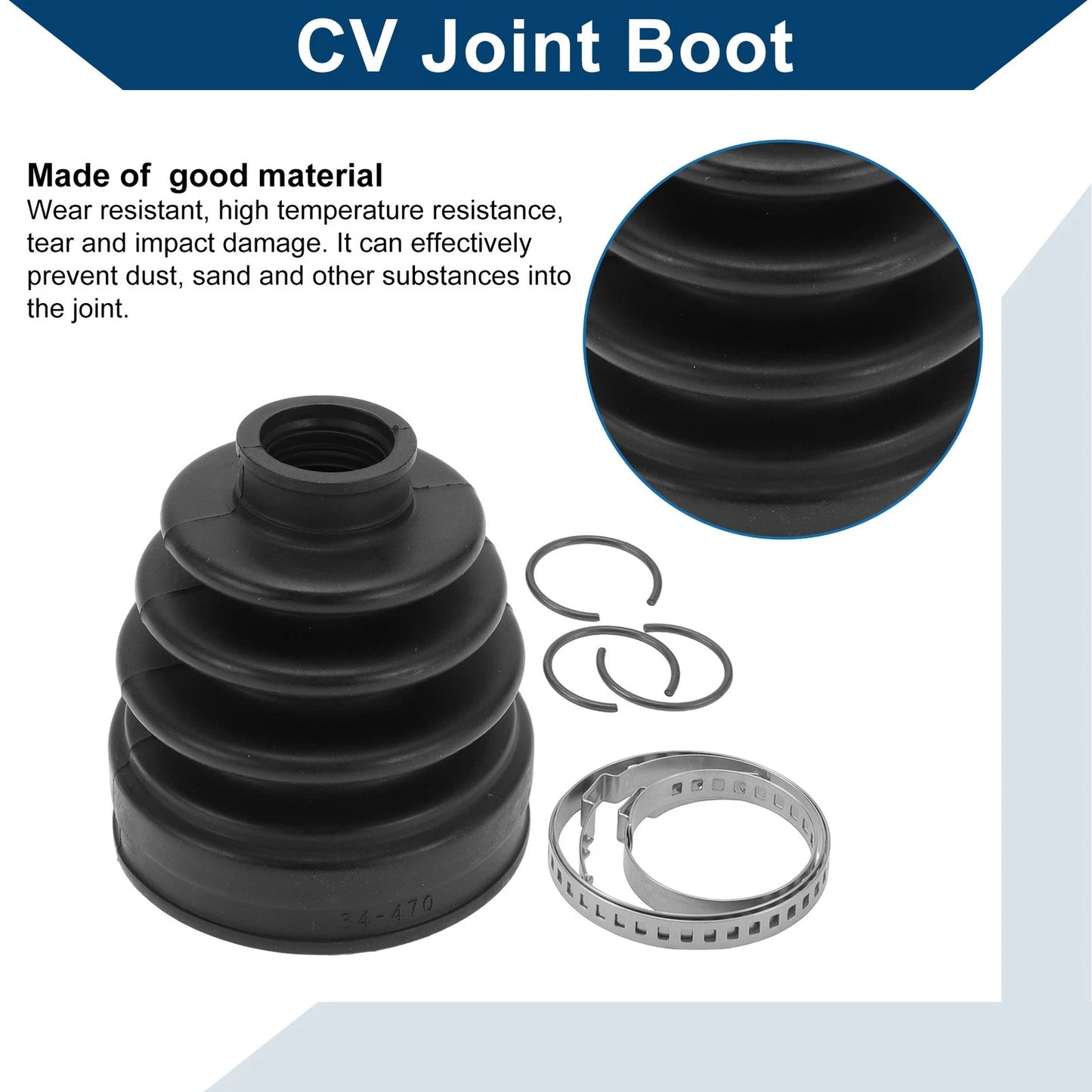 Inner CV Joint Boot Kit w/ Clamps for Jeep Compass (2008-2014)