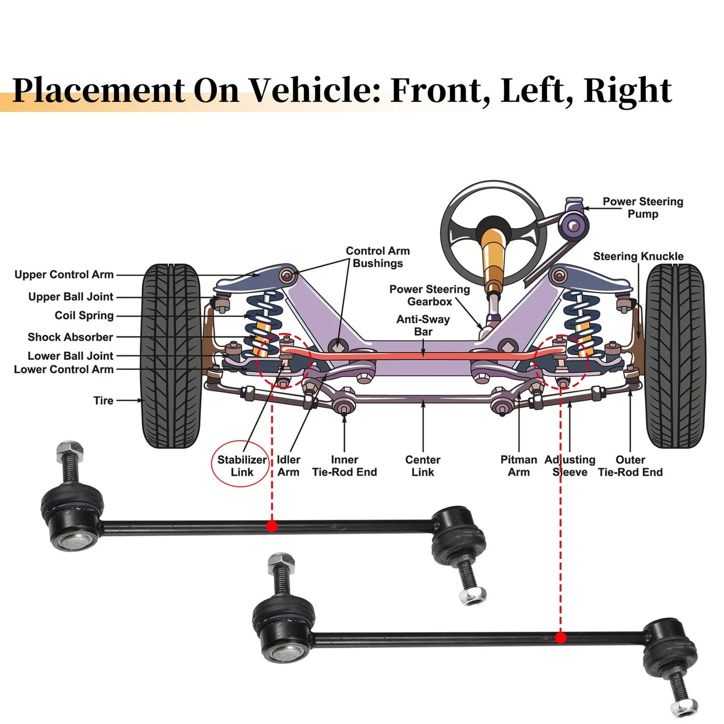 2 x Front Stabiliser Sway Bar Links for BMW 323Ci (2000-2006)