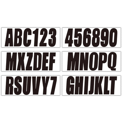 4 x Boat Registration Decals A-Z & 0-9 Black