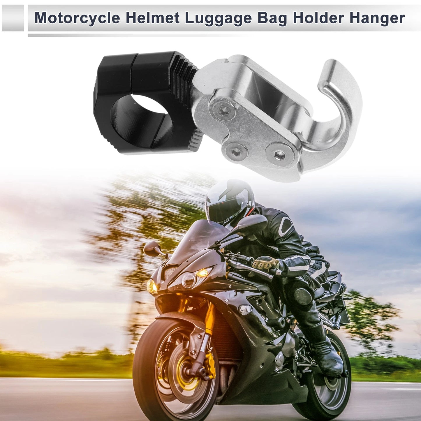 Motorcycle Hanging Hook Hexagon Wrench Silver Tone for Arc