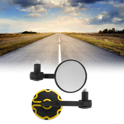 Rear View Mirrors Handlebar Mirrors Black Gold Tone Aluminum for M8 Motorcycle