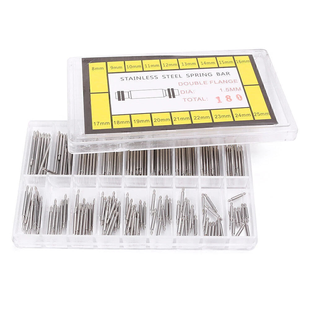 Watch Band Spring Bars Strap Link Pins Repair Tools Kit 8-25mm for UK Models