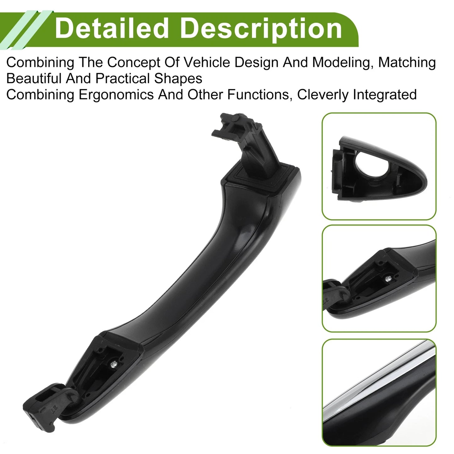 Exterior Door Handle for Hyundai (2015-2020) - Black Silver Tone Front Left