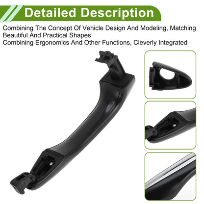 Exterior Door Handle for Hyundai (2015-2020) - Black Silver Tone Front Left