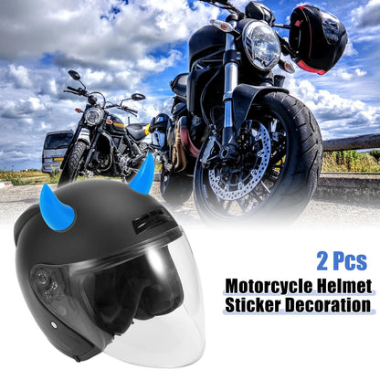 2 x Car Motorcycle Helmet Bull Horn Style Decoration Suction Cup Dark Blue
