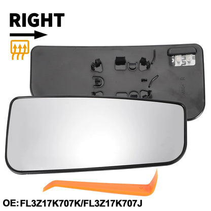Heated Right Passenger Side Tow Mirror Glass Replacement for Ford