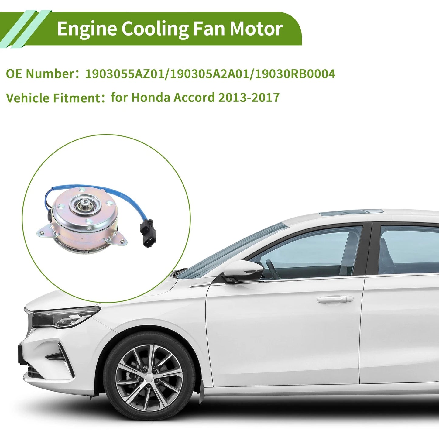 Radiator Fan Motor for Honda Accord (2013-2017) 1 x Motor