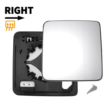 Heated Right Passenger Side Mirror Glass with Backing Plate for Jeep