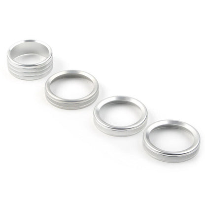 4 x Silver Air Conditioner Switch Knob Ring Covers for Jeep Wrangler (2018-2020)