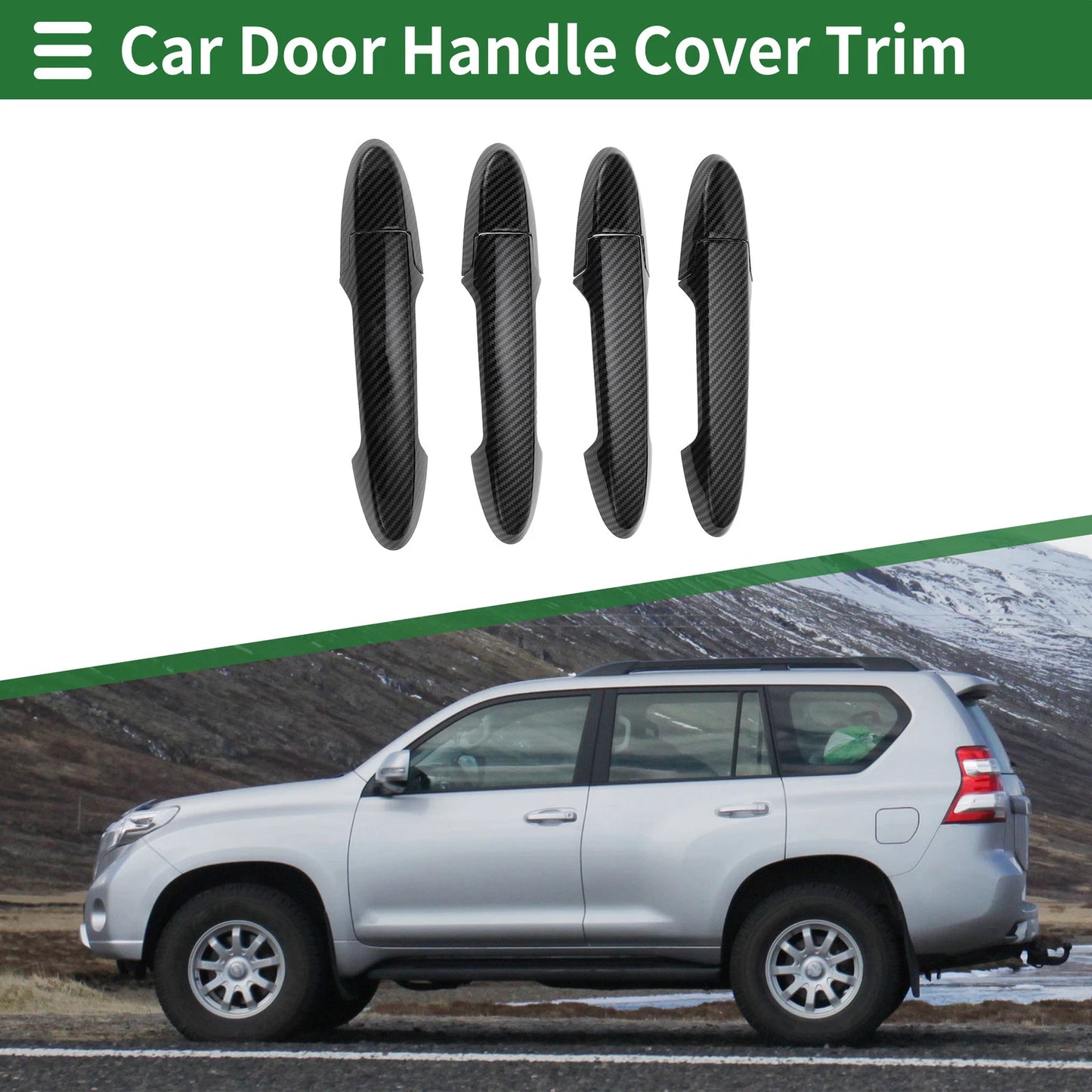 Car Door Handle Cover Trim for Honda Fit Jazz GK5 GP5 (2014-2018) Carbon Fiber