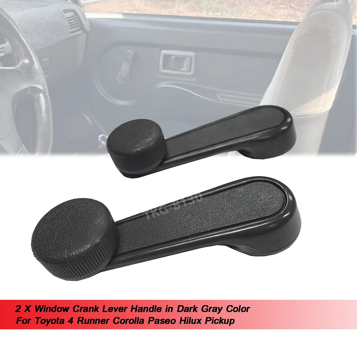 Window Crank Handle Gray for Toyota Tundra, Camry, 4Runner, Tercel, Celica (2000-2023)