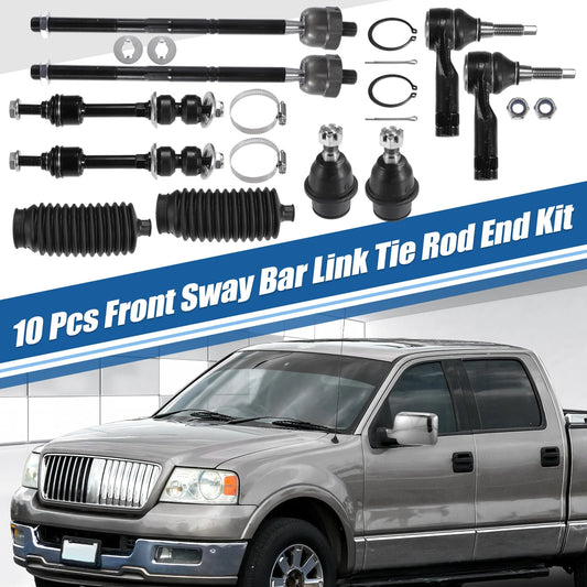 10 Pcs Sway Bar & Tie Rod Kit for Ford F-150 (2004-2023)