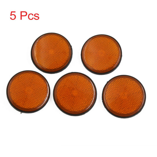 5 x Orange Black Round Light Reflective Reflector for Bicycle Motorcycle