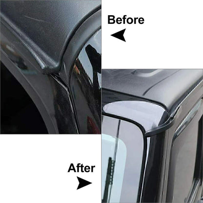 ABS Black Water Rain Gutter Extensions for Jeep Wrangler JK (2007-2017)