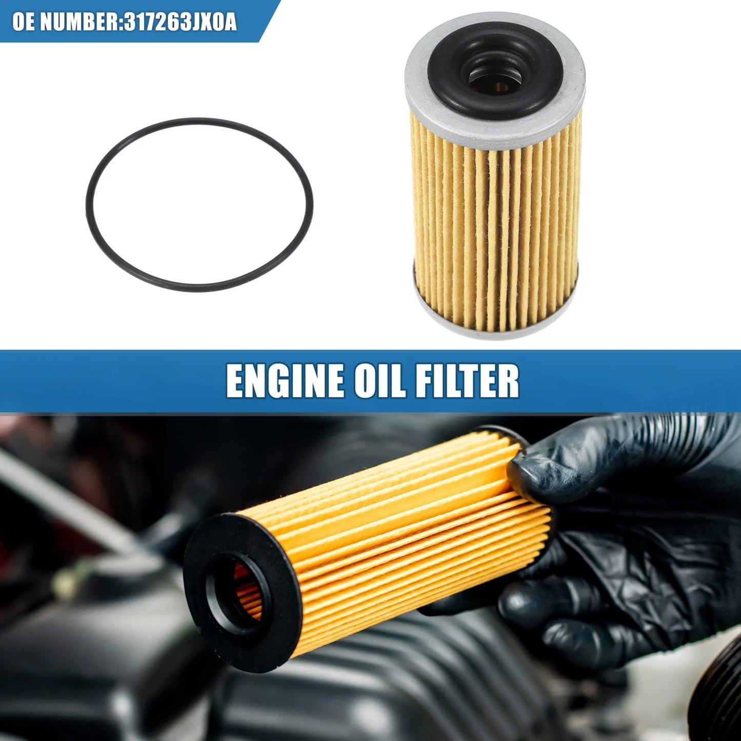 Engine Oil Filter No.317263JX0A & O Ring for Nissan Juke (2011-2016)