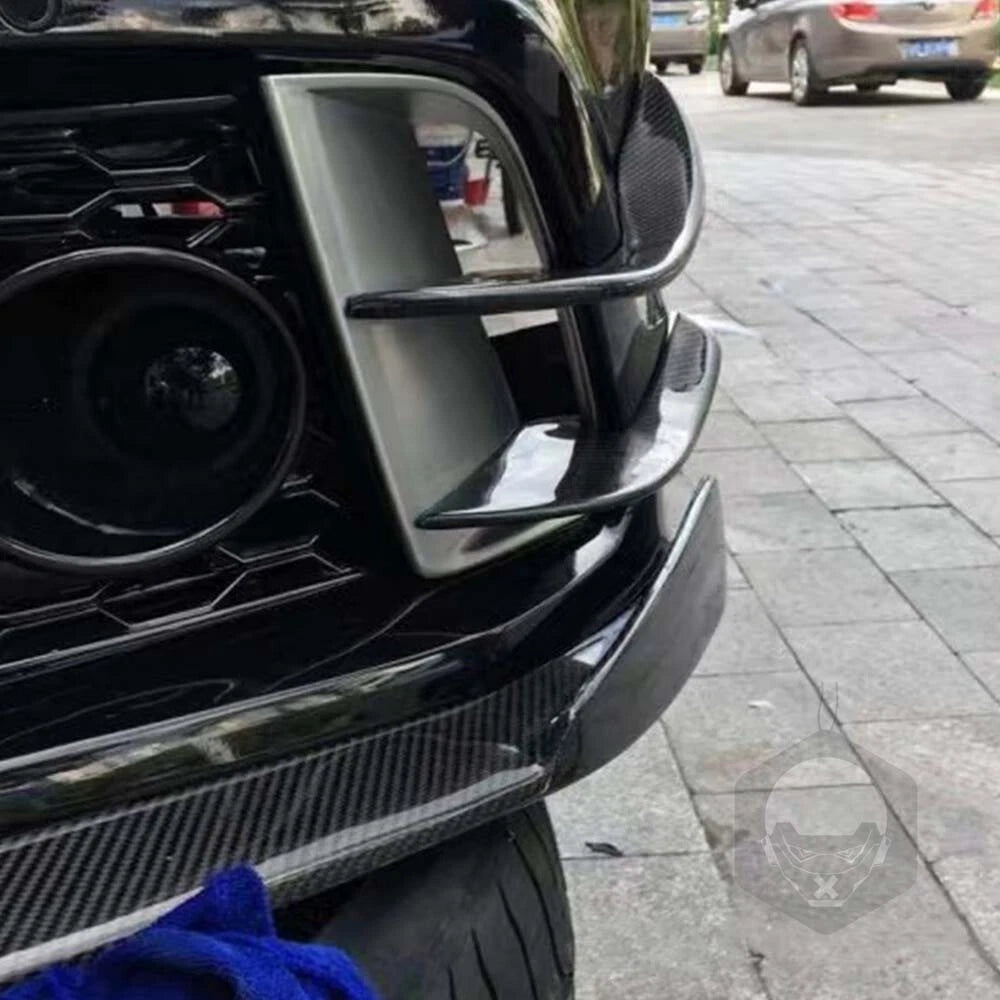 Carbon Fiber Front Side Canards Splitter Trim For Audi RS6 2013-2017
