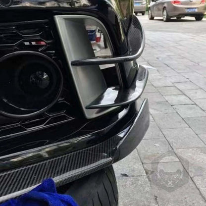 Carbon Fiber Front Side Canards Splitter Trim For Audi RS6 2013-2017
