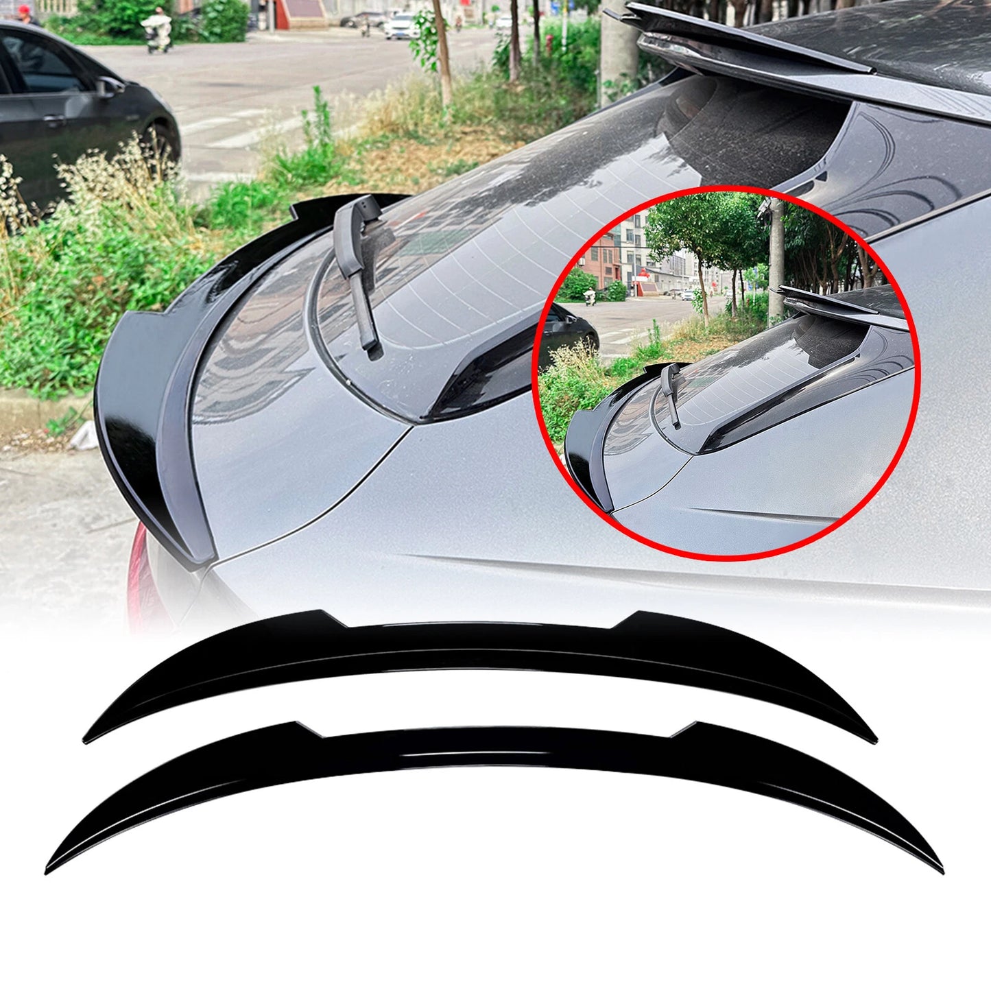 1x Rear Spoiler Lip for Audi Q3 Sportback (2019-2024) Gloss Black
