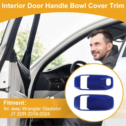 Interior Door Handle Bowl Cover Trim for Jeep Wrangler Gladiator JT (2018-2024)