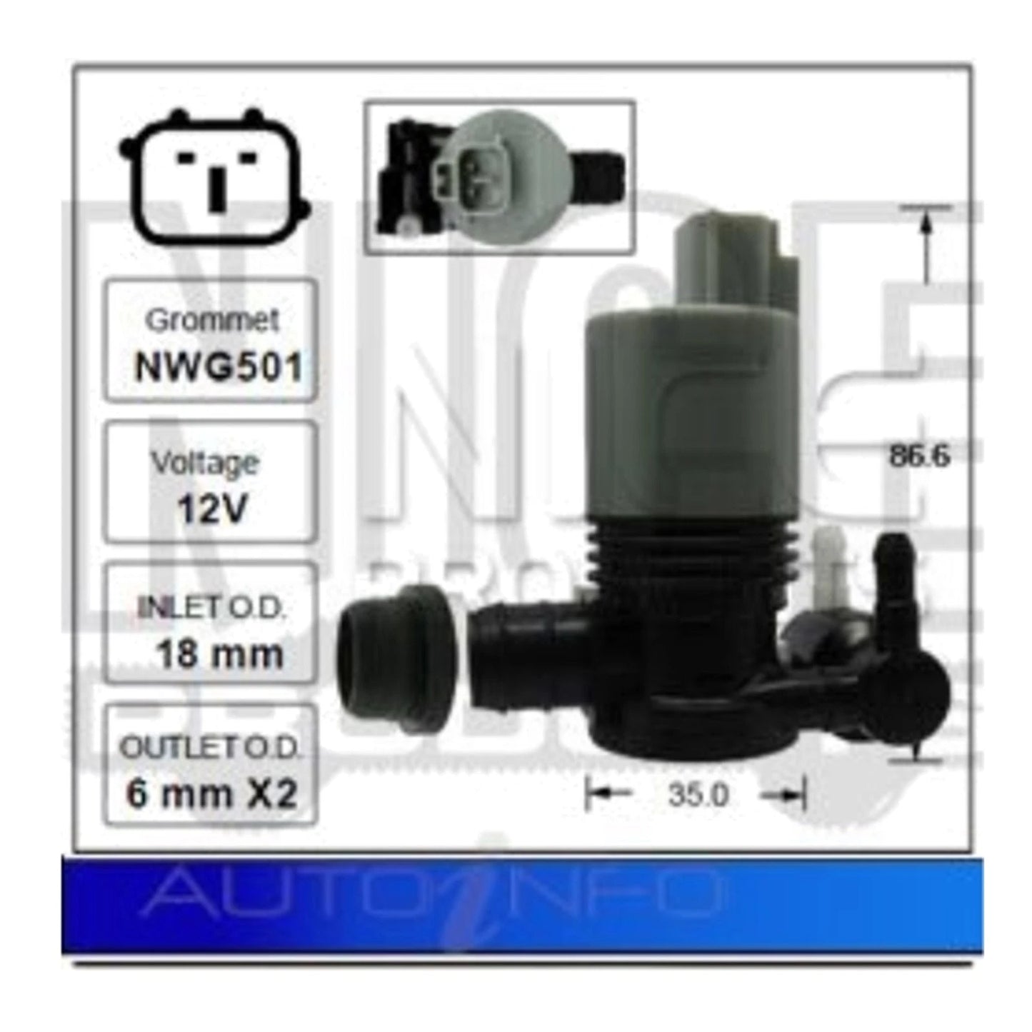 Windscreen Washer Pump for Toyota Corolla ZWE186 1.8L (2016-2018)