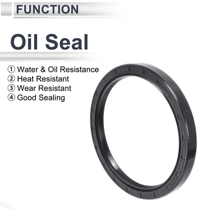 Oil Seal Rotary Shaft Seal NBR Rubber 100x120x12mm Black 5 Pcs