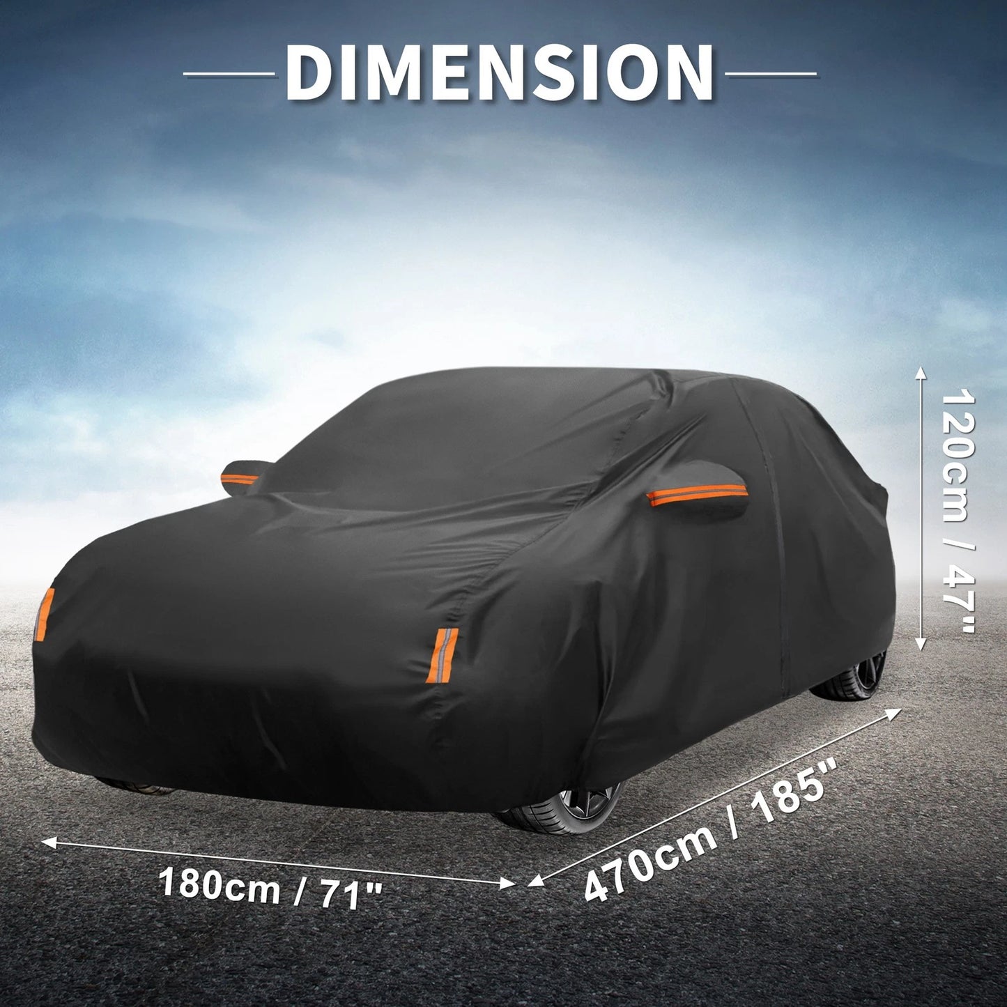 Waterproof Car Cover for Honda Civic (210D-PU, Black)