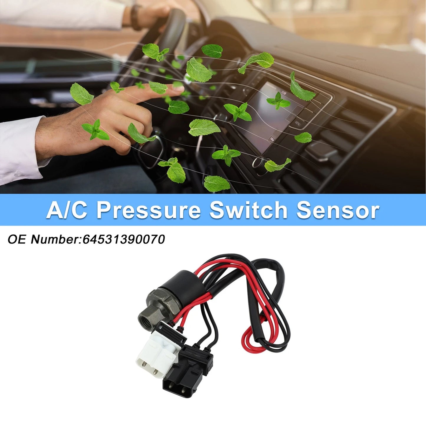 A/C Pressure Switch Sensor for BMW 525I 2.5L (1989-1995) Metal 1 Pc