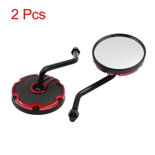 M10x1.25 2 x Universal Red Black Rearview Side Mirrors for Motorcycle