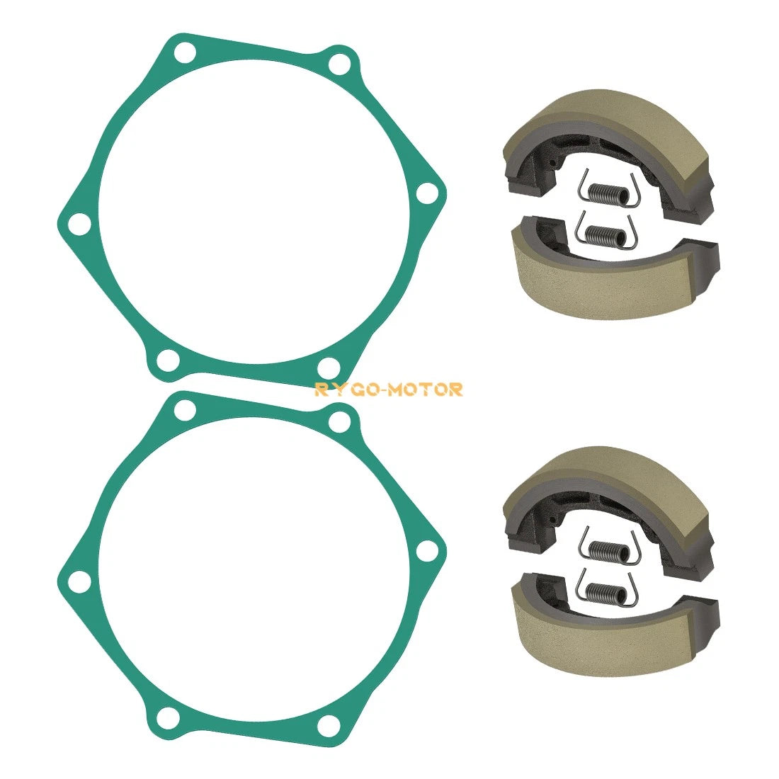 Brake Shoes 4x with Springs Gaskets For John Deere 650 670 Tractors