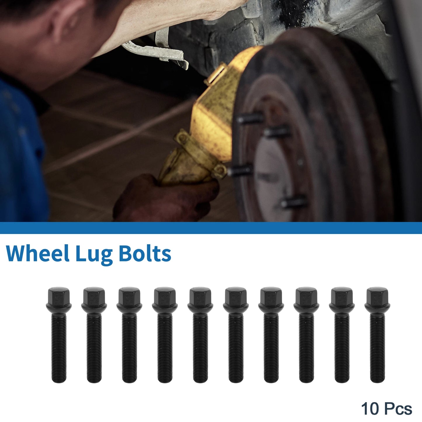 10 x M14x1.5 Ball Seat Wheel Lug Bolt for Volkswagen Porsche