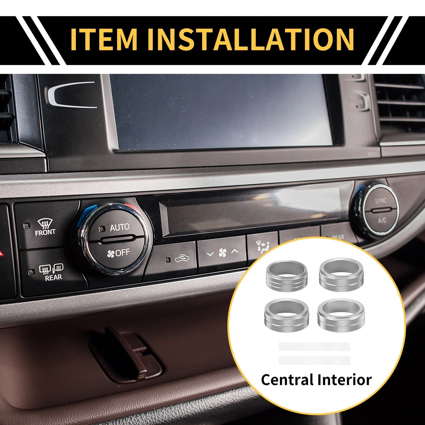 Audio Headlight Switch Knob Cover Ring for Jeep Gladiator JT (2020-2023)