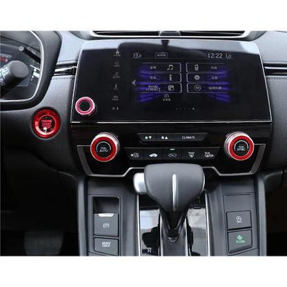 4x Red AC Switch Knob & Ignition Start Button Ring Cover for Honda CR-V (2017-2023)