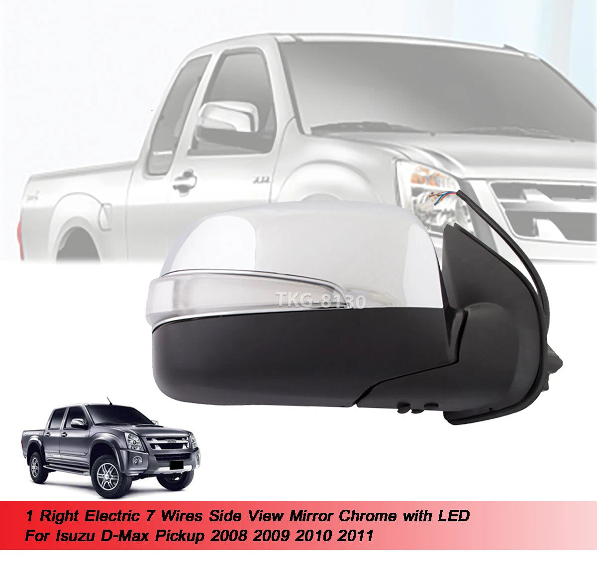 RH Power Mirror with Indicators  for Isuzu D-Max Ute(2008-2011)