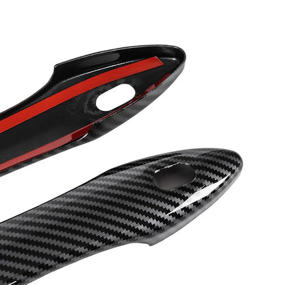 Carbon Black Mirror Covers & 4 x Door Handle Covers for 2018-2023 Toyota Camry